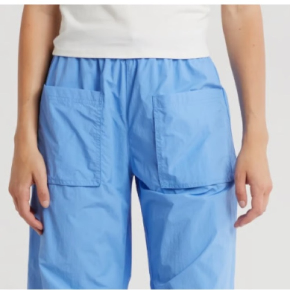 Free People Cropped Utility Pants in Sky Blue